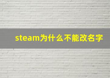 steam为什么不能改名字