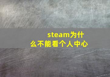 steam为什么不能看个人中心