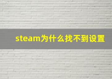 steam为什么找不到设置