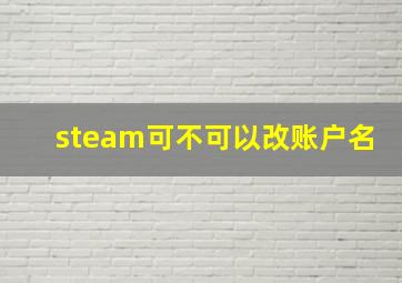 steam可不可以改账户名