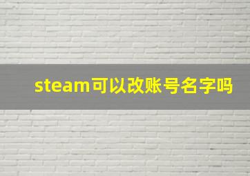 steam可以改账号名字吗