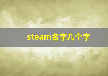 steam名字几个字