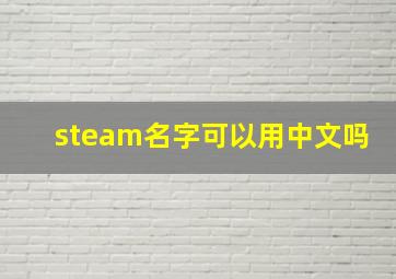 steam名字可以用中文吗