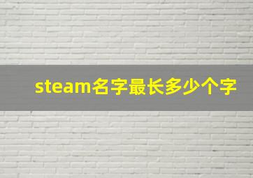 steam名字最长多少个字