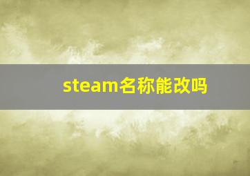 steam名称能改吗