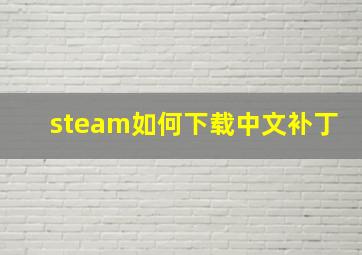 steam如何下载中文补丁