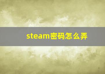 steam密码怎么弄