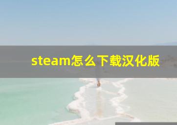 steam怎么下载汉化版