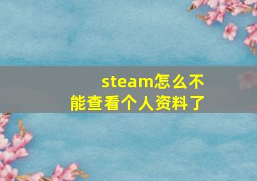 steam怎么不能查看个人资料了