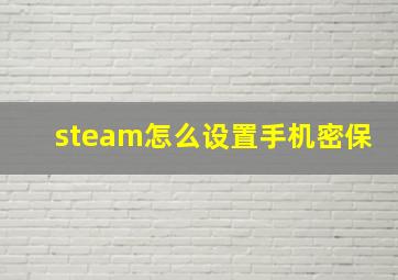 steam怎么设置手机密保