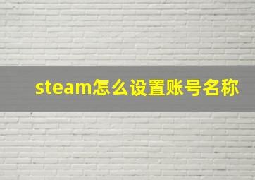 steam怎么设置账号名称