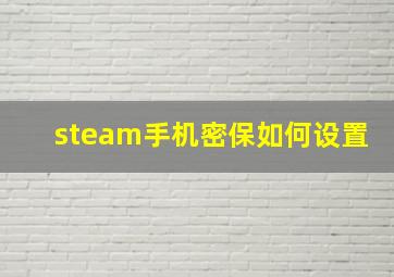 steam手机密保如何设置