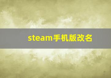 steam手机版改名