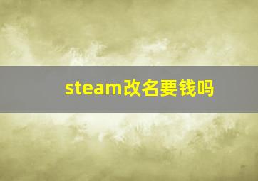 steam改名要钱吗