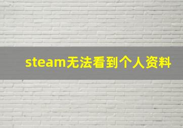 steam无法看到个人资料