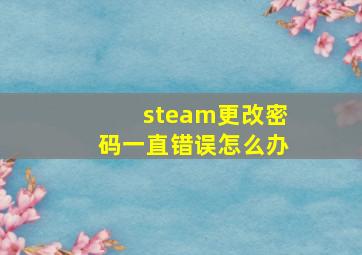 steam更改密码一直错误怎么办