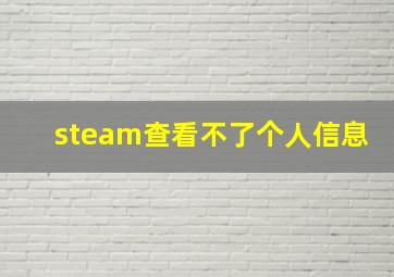 steam查看不了个人信息