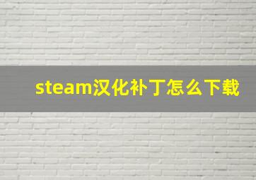 steam汉化补丁怎么下载