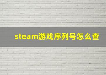 steam游戏序列号怎么查