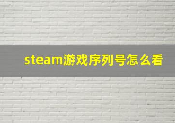 steam游戏序列号怎么看