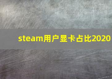 steam用户显卡占比2020