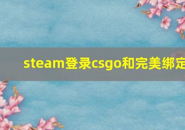 steam登录csgo和完美绑定