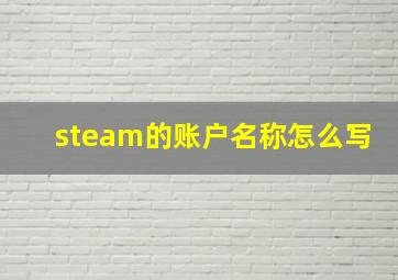 steam的账户名称怎么写