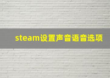 steam设置声音语音选项