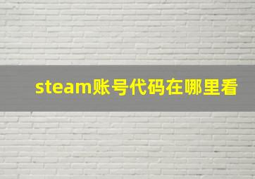 steam账号代码在哪里看