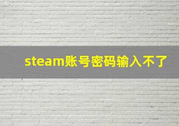 steam账号密码输入不了