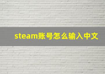 steam账号怎么输入中文