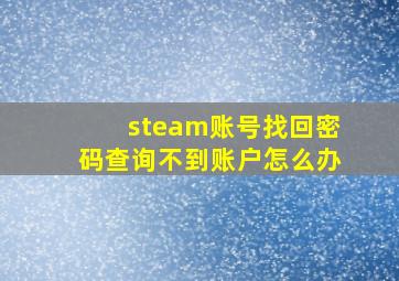 steam账号找回密码查询不到账户怎么办