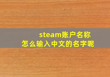 steam账户名称怎么输入中文的名字呢