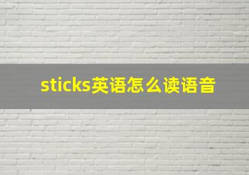 sticks英语怎么读语音