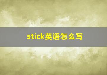 stick英语怎么写