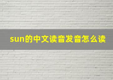 sun的中文读音发音怎么读