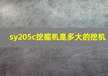 sy205c挖掘机是多大的挖机