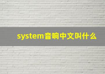 system音响中文叫什么