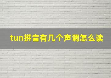 tun拼音有几个声调怎么读