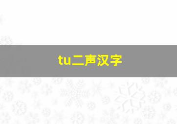 tu二声汉字