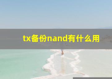 tx备份nand有什么用