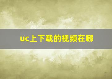 uc上下载的视频在哪