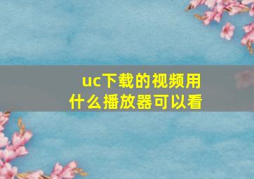 uc下载的视频用什么播放器可以看