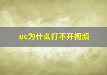 uc为什么打不开视频