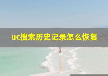 uc搜索历史记录怎么恢复