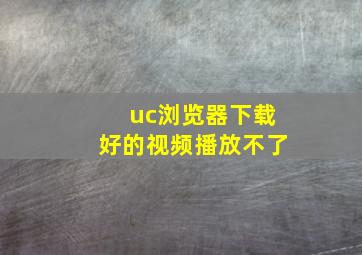 uc浏览器下载好的视频播放不了