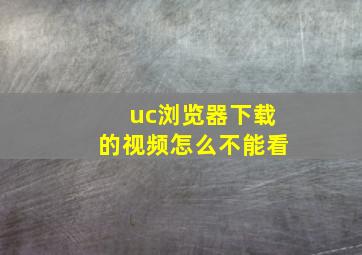 uc浏览器下载的视频怎么不能看