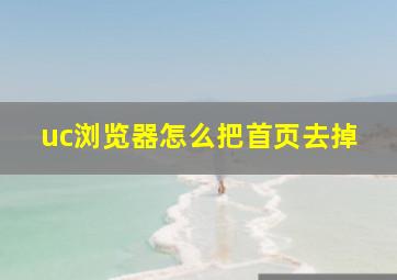 uc浏览器怎么把首页去掉