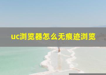 uc浏览器怎么无痕迹浏览