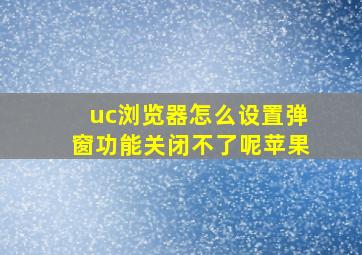 uc浏览器怎么设置弹窗功能关闭不了呢苹果